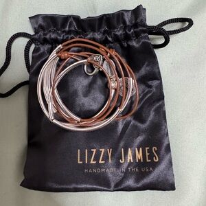 Lizzy James Silver and Brown Wrap Bracelet